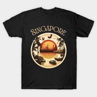 Singapore City Skyline Travel art T-Shirt